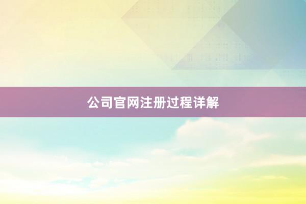 公司官网注册过程详解